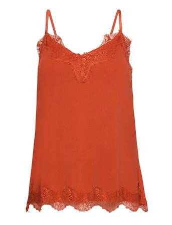 Strap Top W. Lace Bluse Ærmeløs Orange Coster Copenhagen