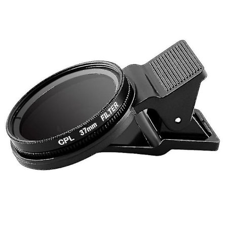Ultratunn Clip-on CPL-lins för mobilkamera, cirkulär polariserare, neutral densitetsfilter, 37 mm objektiv, kameralins (svart)
