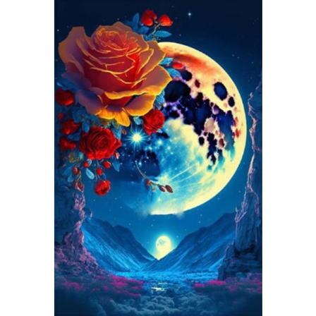 Diamond Painting / Diamantmålning - 30x40cm - Fantasi Multicolor