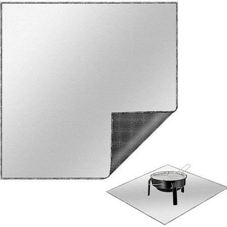 101cm - Tulenkestävä matto - Suuri neliönmuotoinen palosuojattu grillimatto terassille, lämmönkestävä - Taitettava ulkogrillimatto