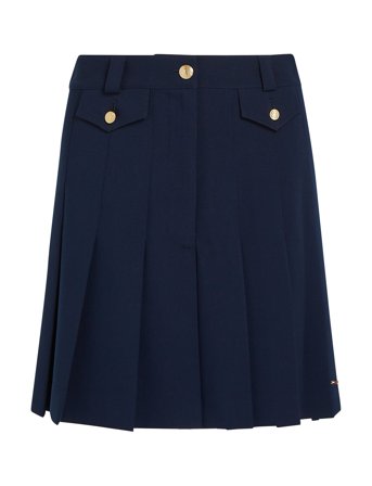 Tommy Hilfiger | Gold Button Pleated Mini Skirt | 44