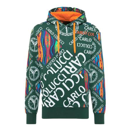 Carlo Colucci Hoody , Groen , Heren , Maat: S Hoodies & sweatvesten