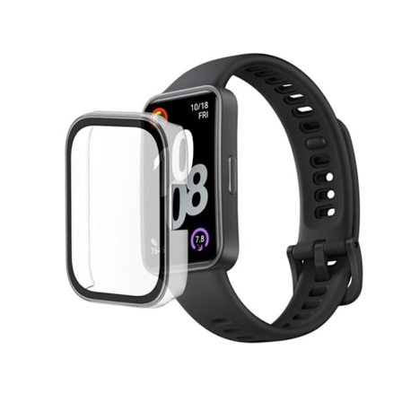 Compatibel skal för Huawei Band 10/Band 9/Band 8 - Hårt skydd för smartklocka, transparent fodral med härdat glas Phonillico