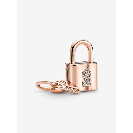 Pandora - Hängberlock Hänglås & Nyckel - 14k roséguldplätering