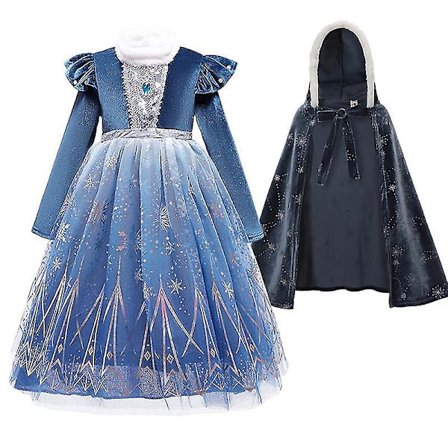 Frozen Winter Elsa Prinsessa Mekko Lapsi Tyttö Lumikuninga Vestido Cosplay Vaatteet Elza Halloween Joulupuku