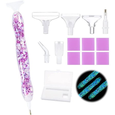 Diamond Painting Pen 14 stk. 5d Selvlysende Diamond Painting Art Borepen Ergonomisk Resin Gem Rhinestone Picker Værktøjssæt Tilbehør Til Diy 