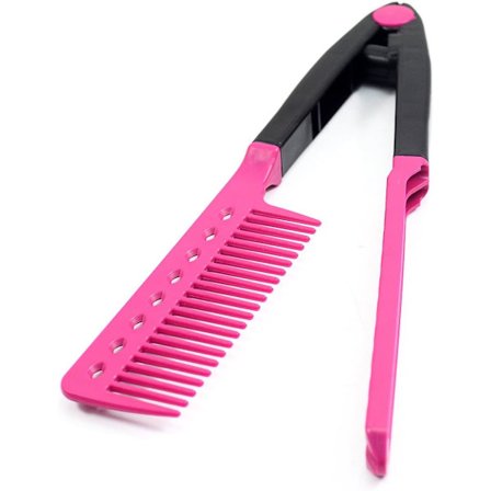 Frisør DIY Styler Glattejern Foldbar V Form Kam, Bla