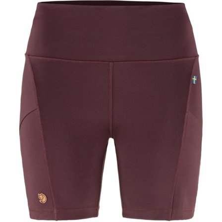Fjällräven Women's Abisko 6" Shorts Tights in Port | Size: Large, Recycled Polyester