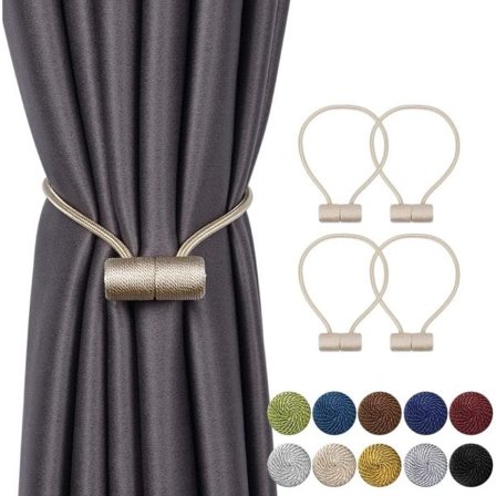 Magneettiset verhonpidikkeet Verhoklipsit Köysi Verhonpidike Soljet Verhonpidikkeet Verhonpidike Koti Dekor 4 Kpl Beige