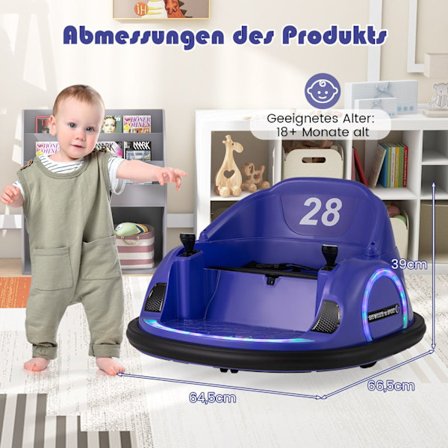 Elektrisk barnbil med LED-ljus, lila