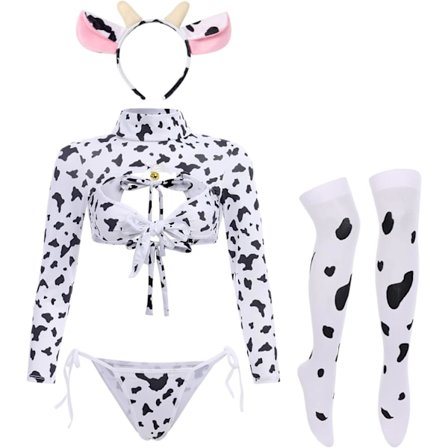 y Ko mjölk Leopard Cosplay Kostym Kawaii Outfit Anime Lolita Mini Bikini BH Lingerie Set för Kvinnor Teddy Japanska Halt