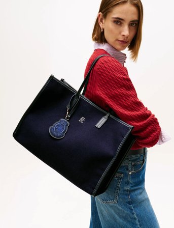 Tommy Hilfiger Th City Large Tote Melton - Navy - ONE SIZE