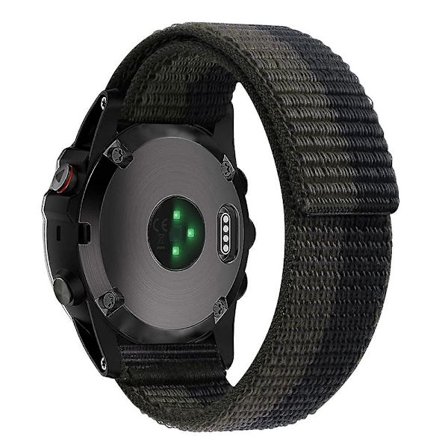 Ommeltu kellon ranneke Garmin Tactix 7 Pro/Fenix 7X/Fenix 6X Pro 26mm, säädettävä nylonlenkki