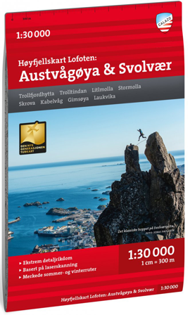 Calazo Høyfjellskart Lofoten: Austvågøya - Svolvær 1:30 000