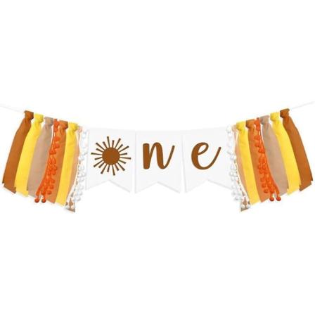 Banner 1. bursdagspynt Første tur til solen En høystolbanner Første bursdagsfestdekorasjoner for jenter gutter