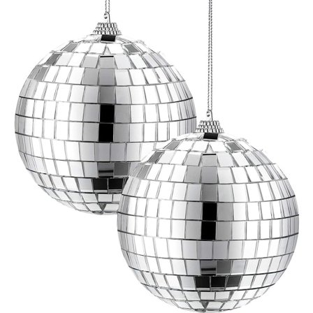 2-pack 4-tums spegeldiscokula, 70-tals discofestdekoration