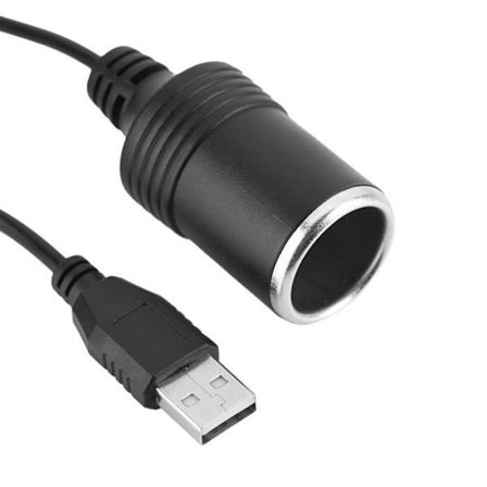 USB til 12V cigarettænderstik USB-port til 12V bil cigarettænderstik hunadapteradaptersnor