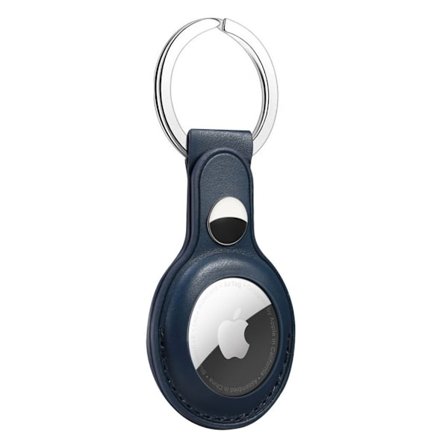 AirTags yksinkertainen nahkakotelo - Keskiyön Sininen