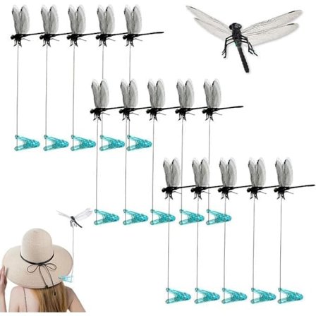 5-40 stk 3D Øyenstikkerklips – Kunstige Dekorative Klips for Hage, Balkong & Utendørsbruk_TF_TF