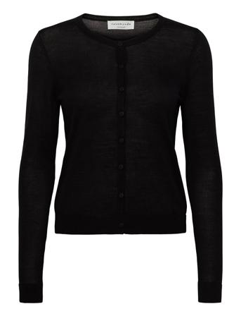 Merino Cardigan Ls Black Rosemunde