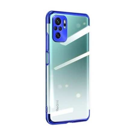 Clear Color Case Gel TPU Electroplating frame Cover til Xiaomi Redmi Note 10 5G / Poco M3 Pro blå