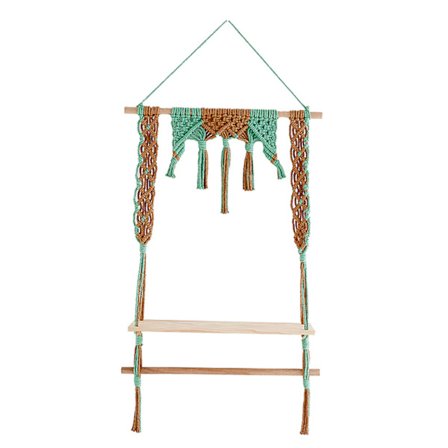 Macrame Vägghängande Hylla Boho Vägghyllor Fönster Växthylla Inomhus Heminredning för vän Tjej Födelsedagspresent
