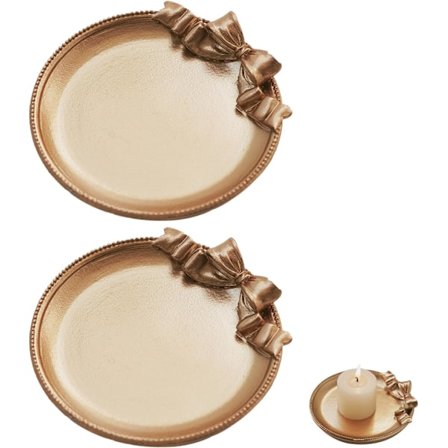 2 stk. Lysestage Hjul Lysbakke Dekorativ Lysestage Plade til Lys Spa Bryllup Badeværelse Kapel Juledekoration