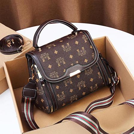 Håndtaske Dame Retro Stripes Crossbody Tasker Elegant syning skuldertaske Kunstlæder A916-1164 F