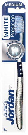 Jordan Clinic White Precision tannbørste medium 1 stk