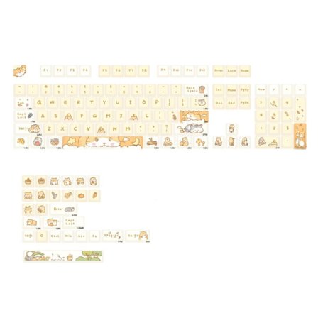 XDA Profile Keycaps Tykk PBT Keycap Set for 131 Keys Søte Mus Key Caps