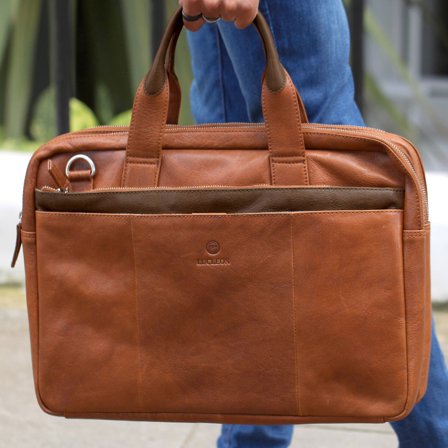 Tan & Brown California Laptop Bag for Men - Leather bags