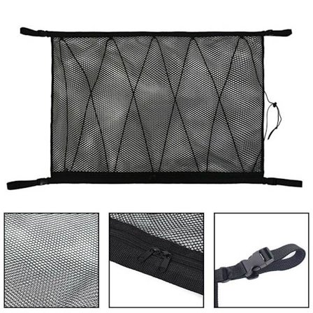 #stykke Svart Bil Oppbevaringsnett Universal Bil Takpose med Glidelås Svart Bagasje Organizer Oppbevaringsnett for Bil SUV Tak (Trekkstrengnett)78cm*