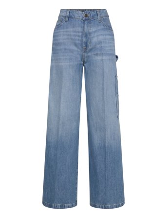 Lauren Ralph Lauren High-Rise Wide-Leg Carpenter Jean - Blue - 40