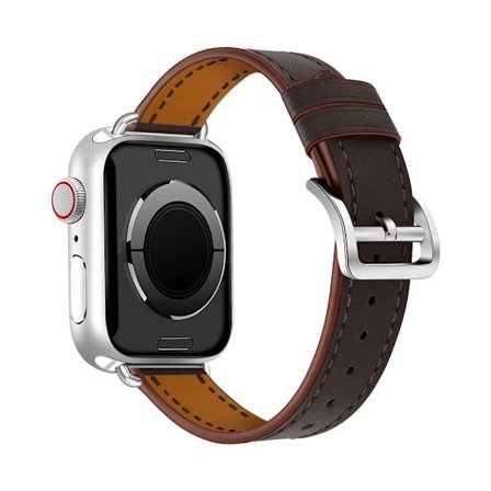 Apple Watch (45 mm) klockarmband i äkta läder som andas - Kaffe