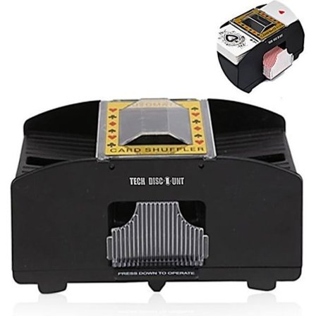 LUNAVO Automatisk Elektrisk Kortblander 2 Sæt Poker Bridge Familiefest Hjem Strøm 4 AA Batterier