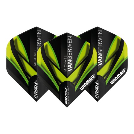 Winmau Prism Alpha MVG Translucent Black & Green Dart Flights | Winmau.com
