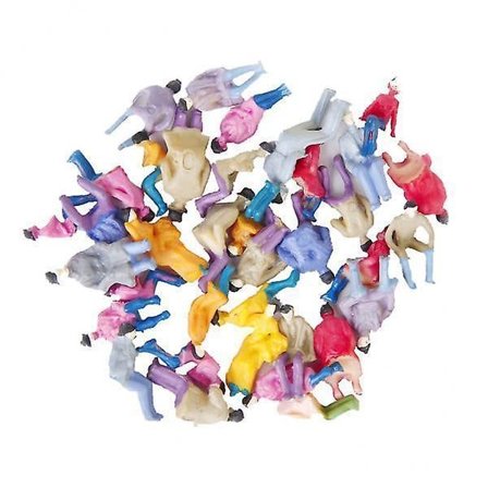 20x50 stk. Malet Model Tog Siddende Personer Passagerer Figurer 1:87 HO Skala