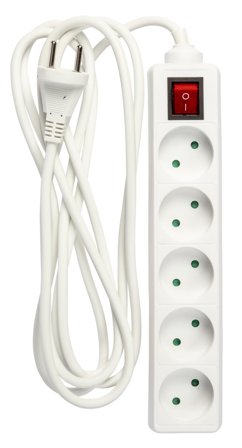 Nordic Quality 5-vägs kontakt m/brytare (D), 3m