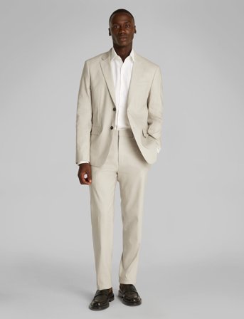 Calvin Klein Linen Lyocell Stretch Blazer - Cream - 50