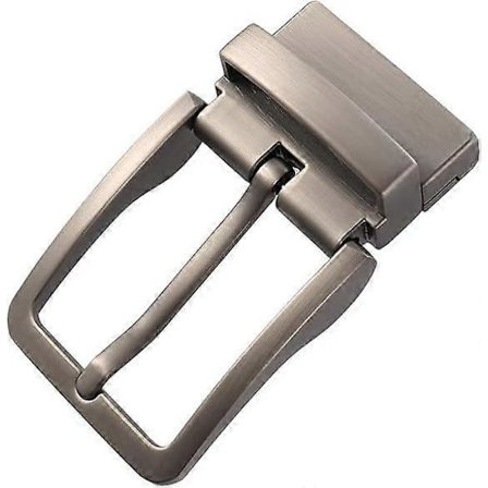 Reversibel beltespenne i metall for menn, antikk rektangulær spenne [DB]