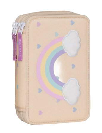 Beckmann Norway Three Section Pencil Case W/Content, Yellow Heart - Yellow - ONE SIZE