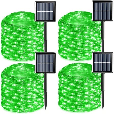 Solcelle-lyskæde 4-pak 800 LED, kobbertråd, udendørs dekorationslys til jul & fest_TF_TF