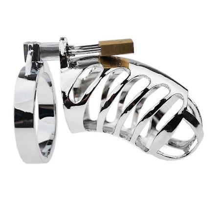 Nye Mannlige Kyskhetsinnretninger Rustfritt Stål Fuglebur Pi-kk Lås Med Rør