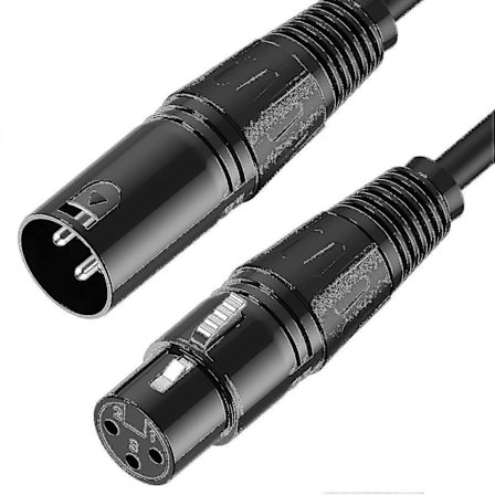 XLR-kabel hane till hona 1 m - XLR-kablar mikrofonkabel