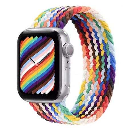 Klockarmband för Apple Watch iWatch 38/40/41mm L storlek elastisk enkel ögla Regnbåge
