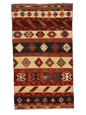 Kilim Vintage Rug Hand Woven 190X320 Dark Red/Black Persia