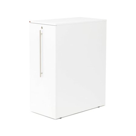 Sidoskåp, utdragbar enhet, vit laminat