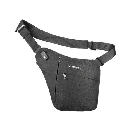 Waterfly Sling Crossbody Brystveske: Svart Slank Anti-tyveri Cross Body Bag Over skulder Ryggsekk Stealth Side Pack Mann Kvinne