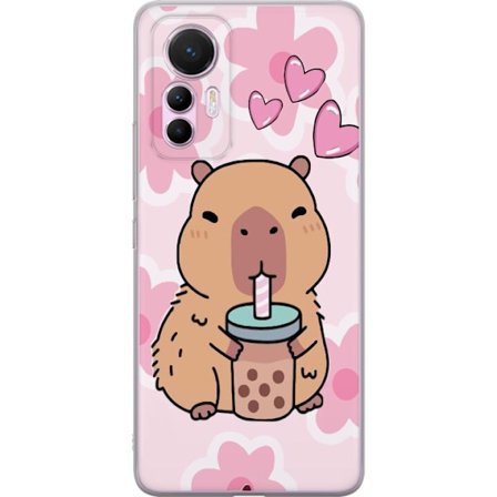Kompatibelt Mobilskal till Xiaomi Xiaomi 12 Lite Kawaii Capybara Hjärtan Anime Stil Söt Design Djurmotiv TikTok Populärt Present Tjej