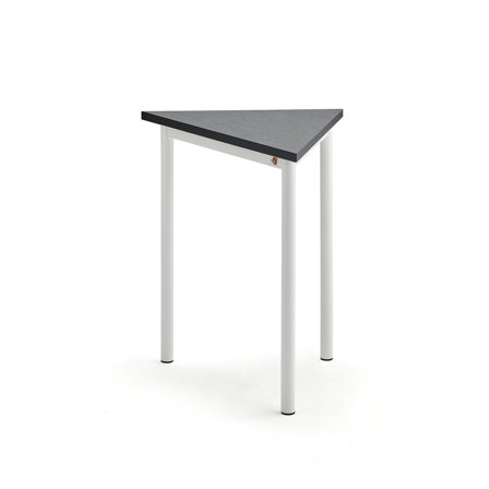 Tisch SONITUS TRIANGEL, 700x600x720 mm, Linoleum dunkelgrau, weiß
